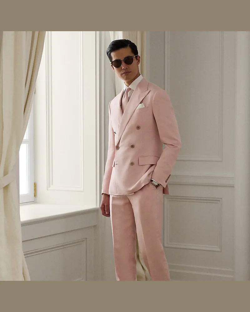 Ralph Lauren Handgeschneiderte Hose Gregory mit Seide Pink