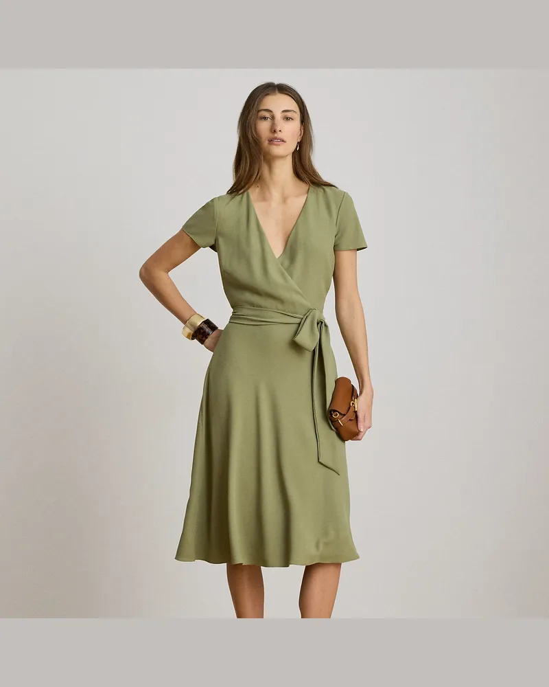 Ralph Lauren Georgette-Kleid mit Gürtel Green