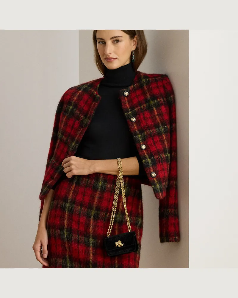 Ralph Lauren Mini-Pochette Sophee aus Samt Black