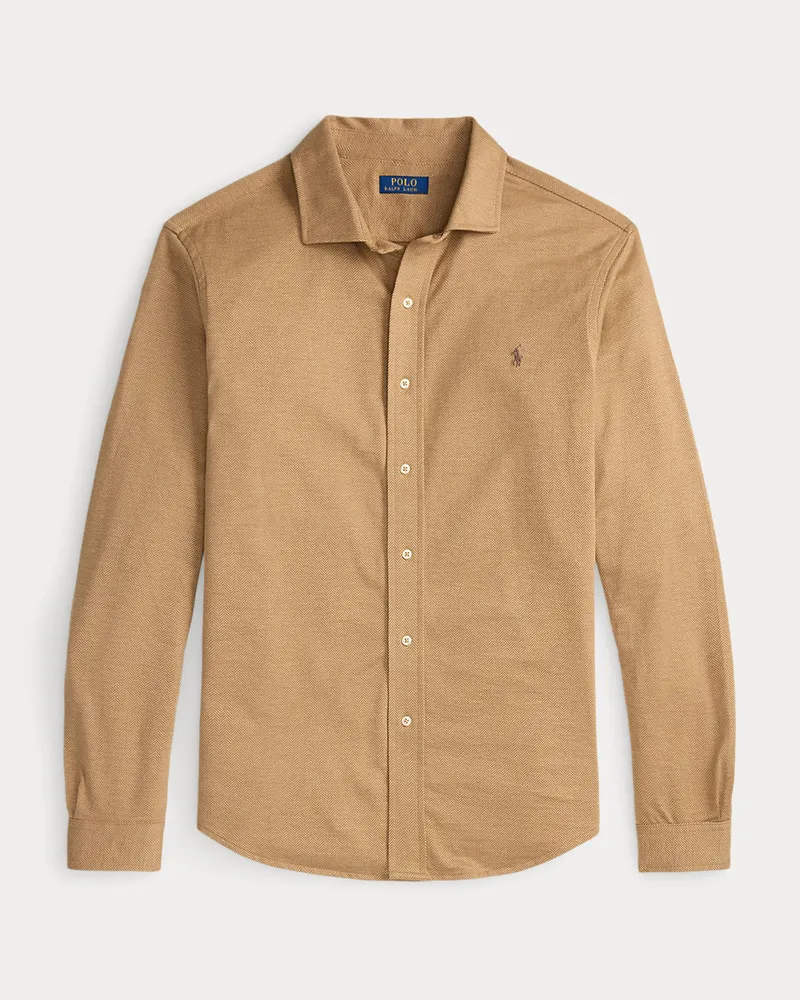 Ralph Lauren Große Größen - Fischgrat-Hemd mit gespreiztem Kragen Brown