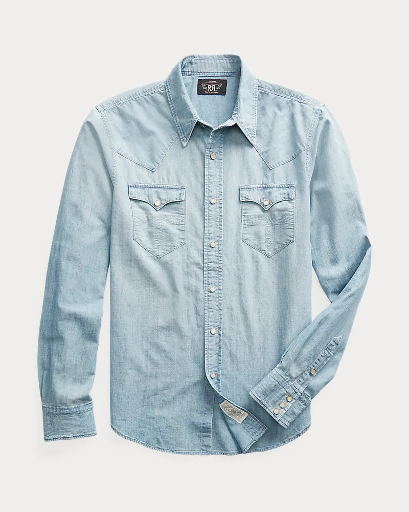 Ralph Lauren Slim-Fit Chambray-Westernhemd Blue
