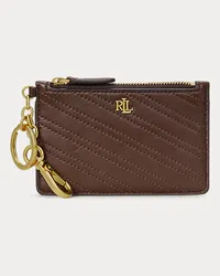 Ralph Lauren Nappaleder-Kartenetui mit Reißverschluss Brown