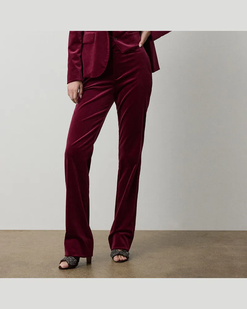 Ralph Lauren Hose Macy aus Stretchsamt Red