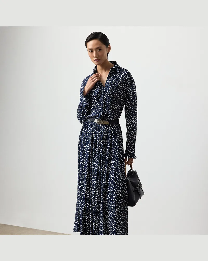 Ralph Lauren Georgette-Rock Rebekah mit Druck Blue