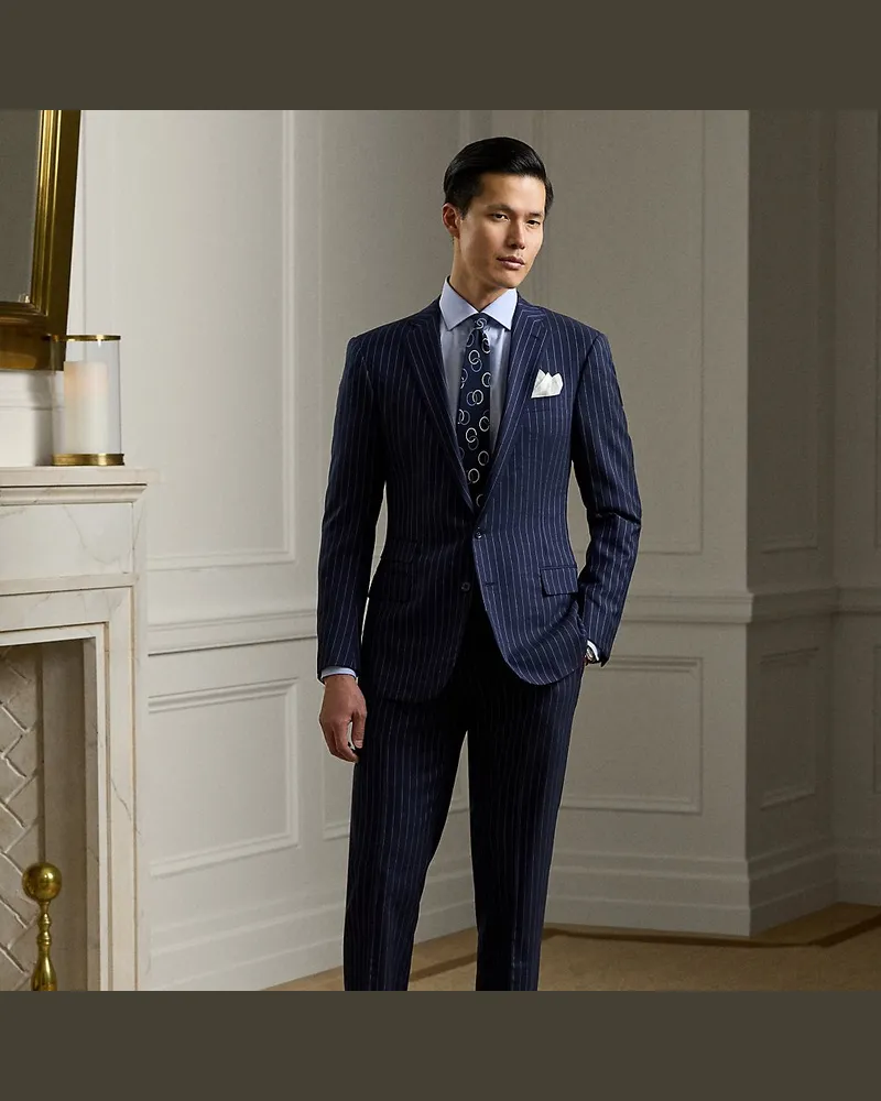 Ralph Lauren Handgefertigter Anzug Gregory aus Wolle Blue