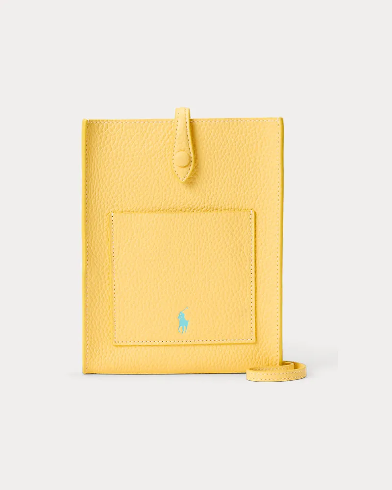 Ralph Lauren Umhängetasche Polo Play aus Leder Yellow