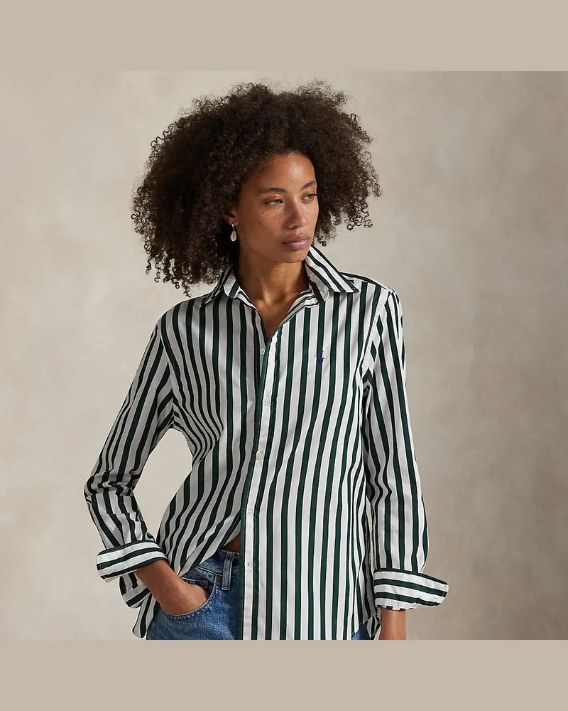 Ralph Lauren Classic-Fit Baumwollhemd mit Streifen Green