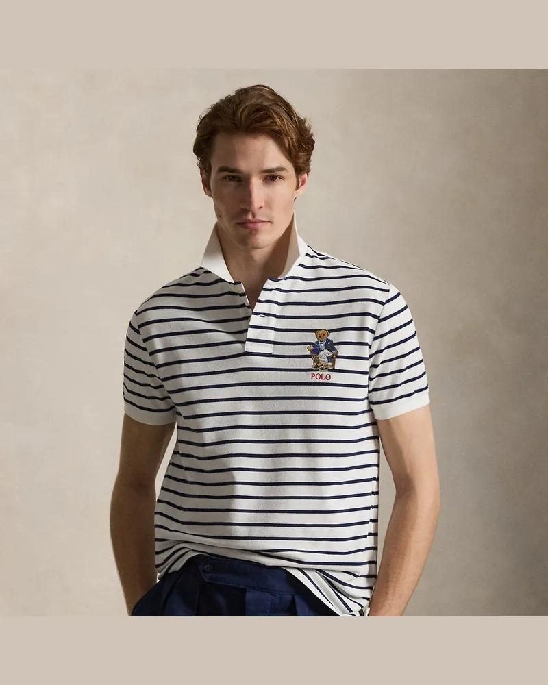 Ralph Lauren Custom-Slim-Fit Poloshirt mit Polo Bear White