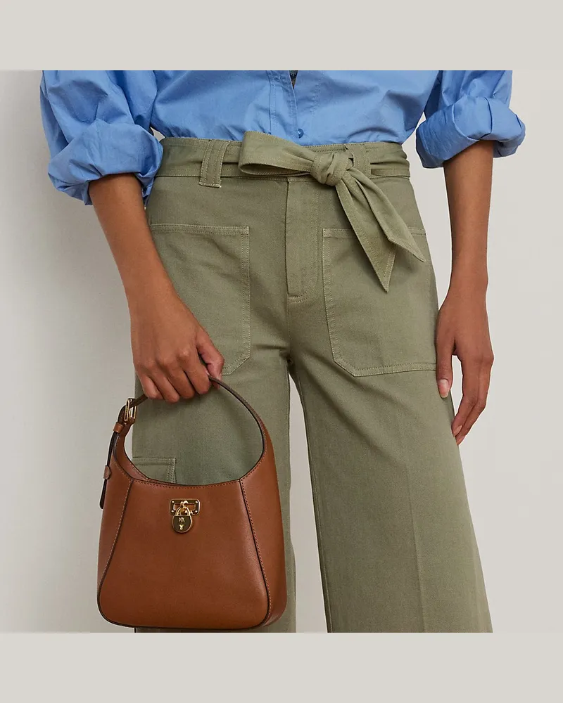 Ralph Lauren Kleine Schultertasche Tanner aus Leder Brown