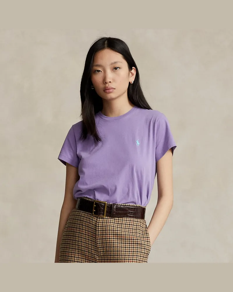 Ralph Lauren Rundhals-T-Shirt aus Baumwolljersey Purple