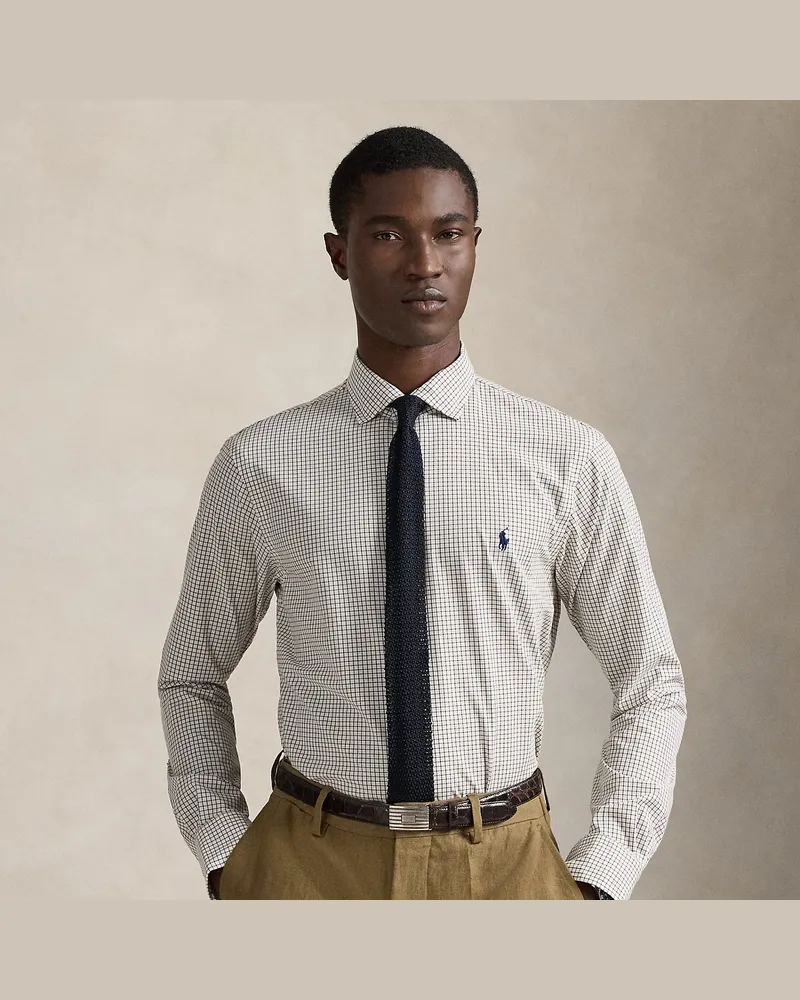 Ralph Lauren Custom-Fit Karo-Popelinehemd White