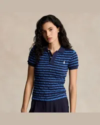 Ralph Lauren Slim-Fit Poloshirt mit Zopfmuster Blue