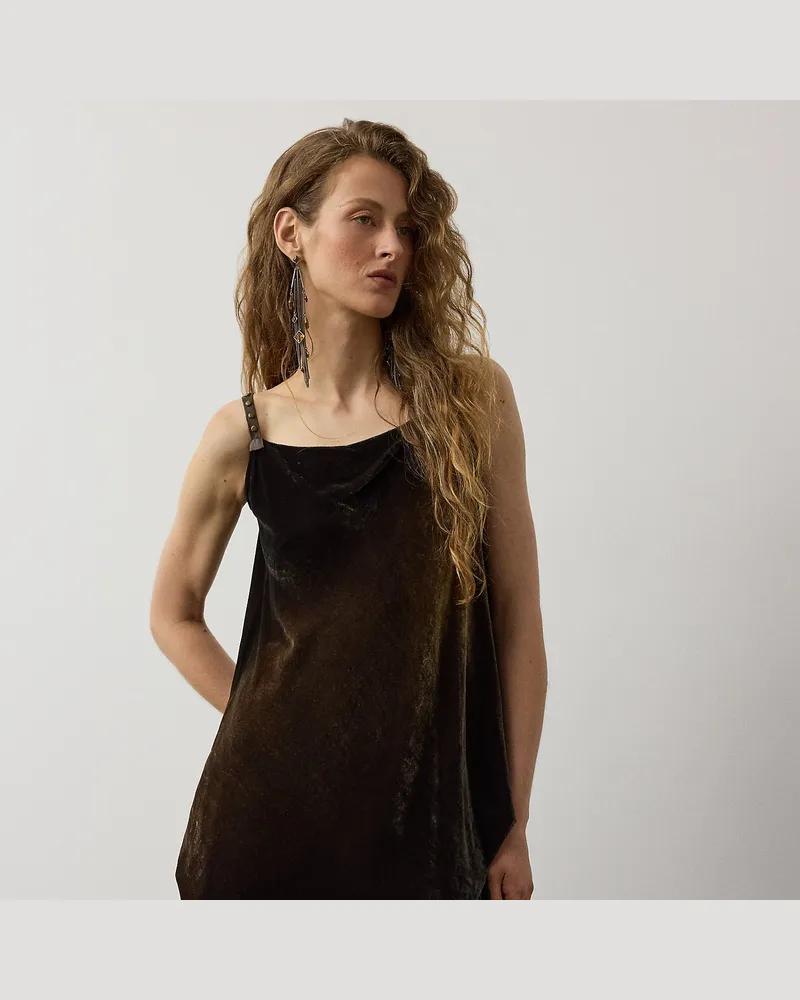 Ralph Lauren Oberteil Idina aus Samt Brown