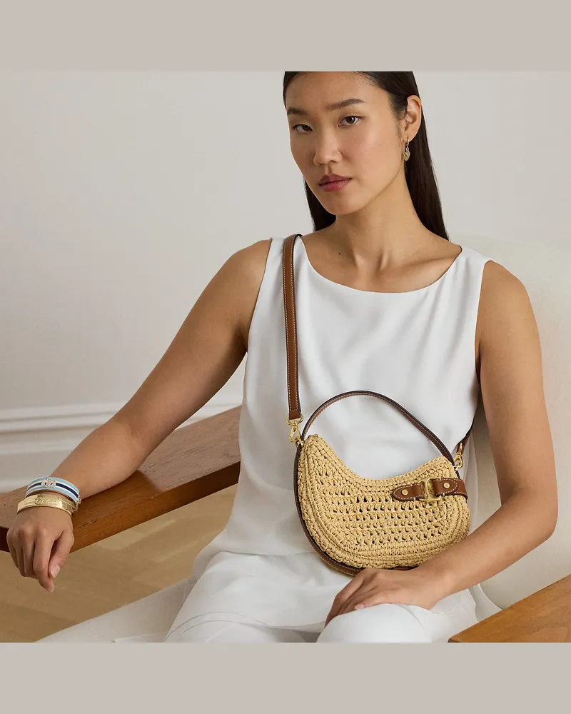 Ralph Lauren Kleine Umhängetasche Tasha aus Stroh Natural