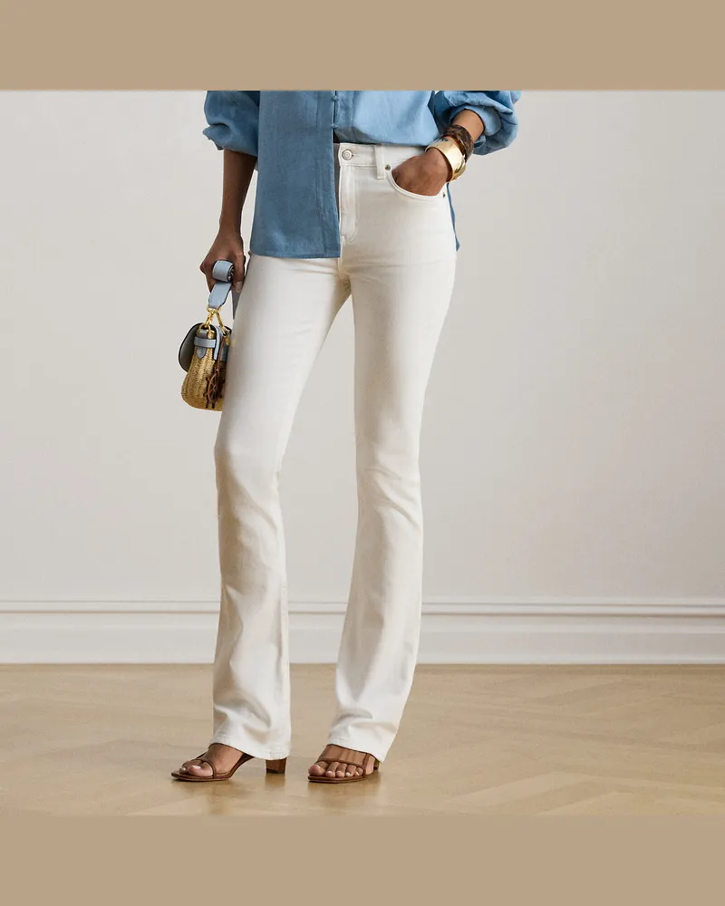Ralph Lauren Bootcut-Jeans mit hoher Leibhöhe White