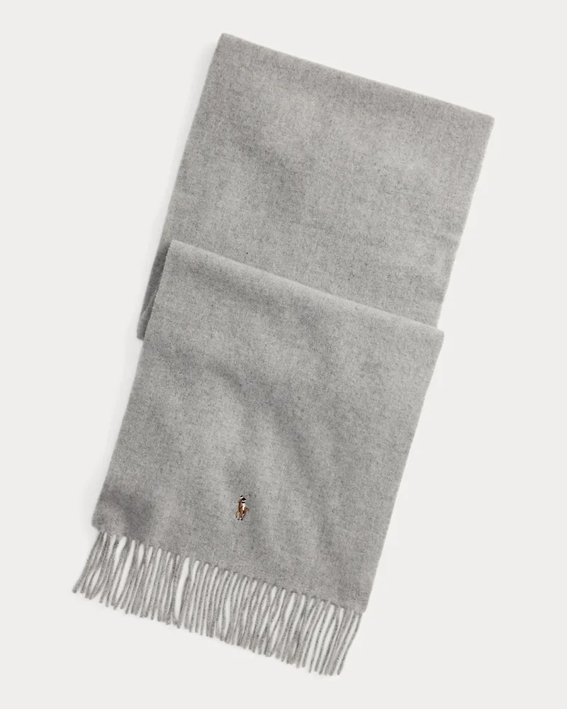 Ralph Lauren Fransenschal aus Schurwolle Grey