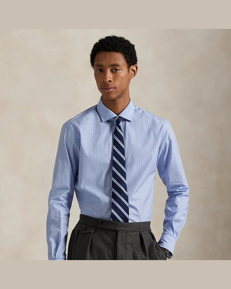 Ralph Lauren Kariertes Custom-Fit Popelinehemd Blue