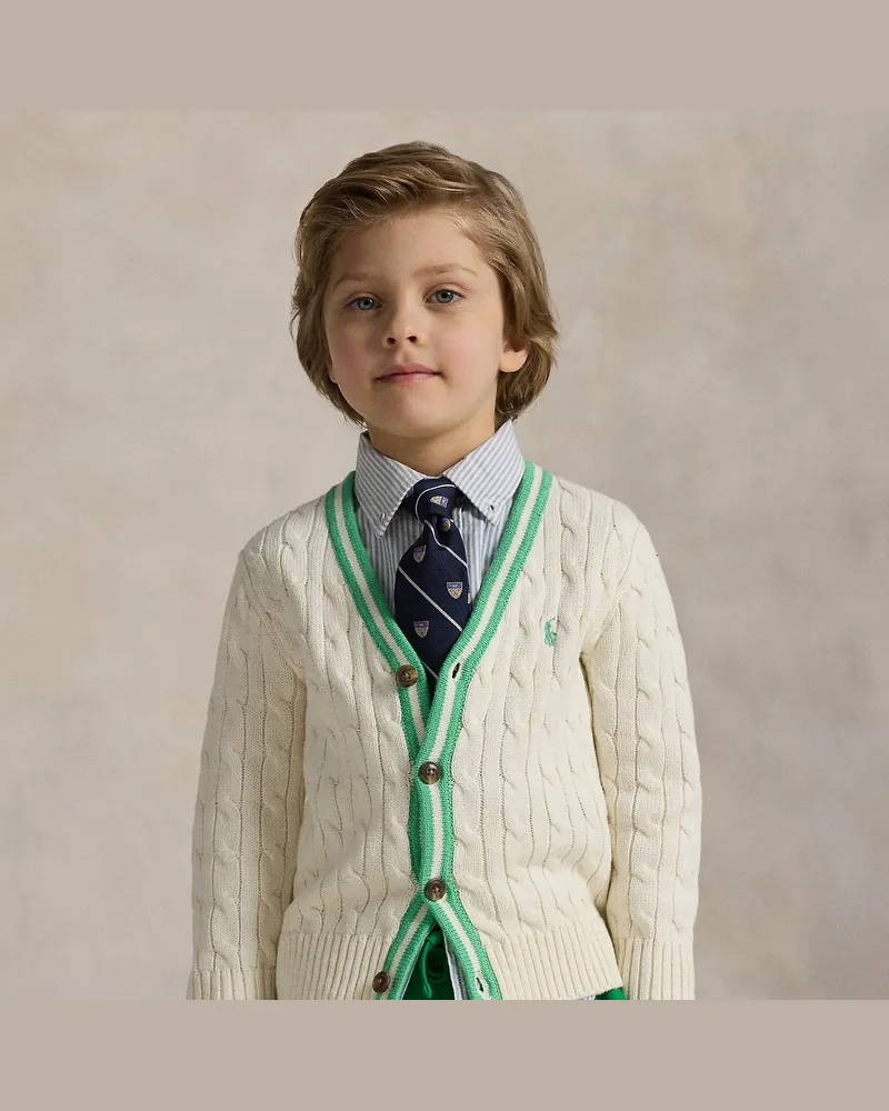 Ralph Lauren Cricket-Strickjacke aus Baumwolle Cream