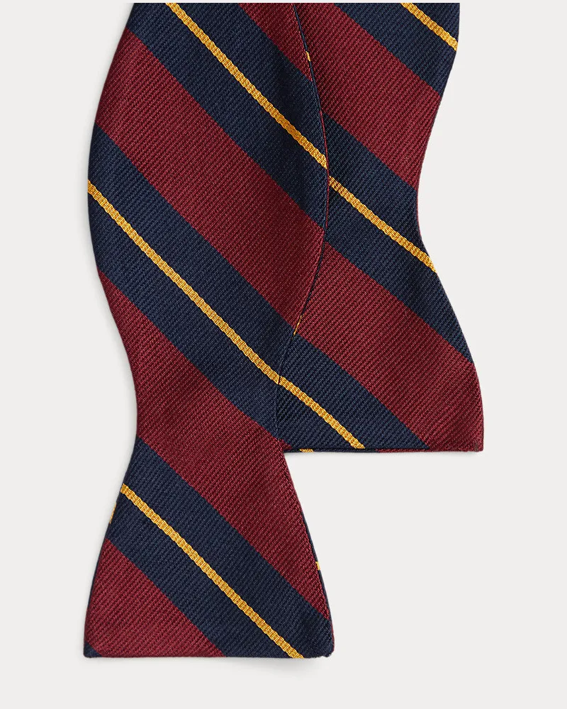 Ralph Lauren Gestreifte Fliege aus Seidenrips Red