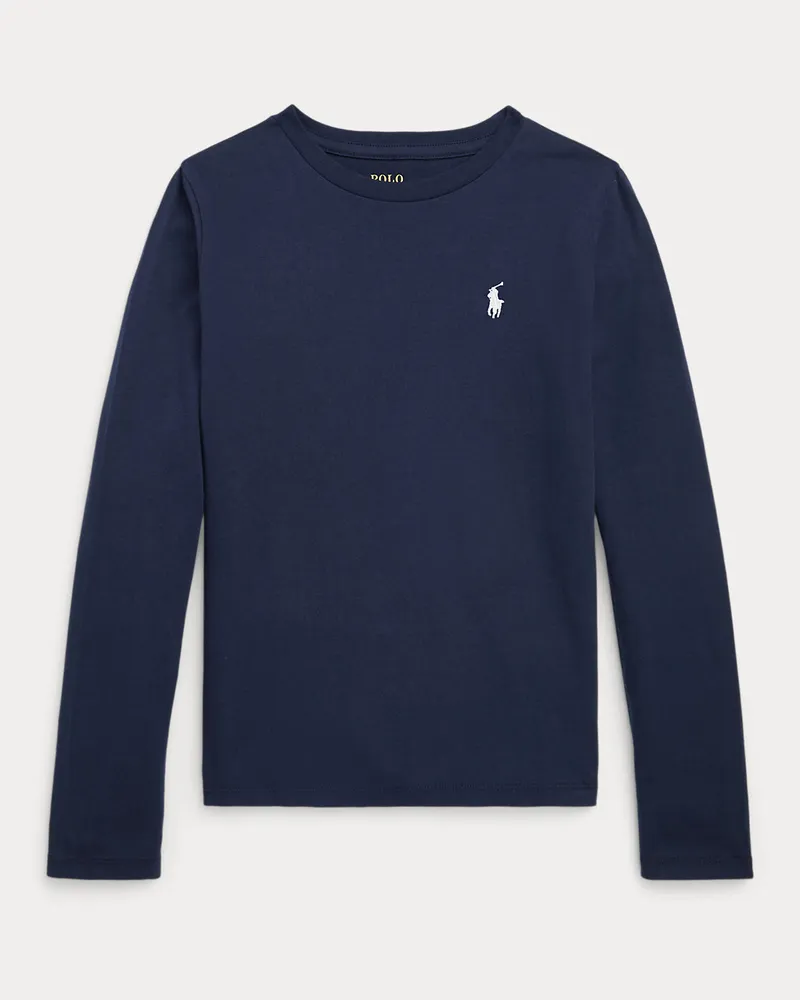 Ralph Lauren Langarm-T-Shirt aus Baumwolljersey Blue