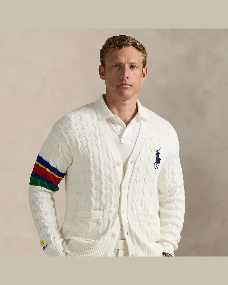 Ralph Lauren Schiedsrichter-Strickjacke US Open White