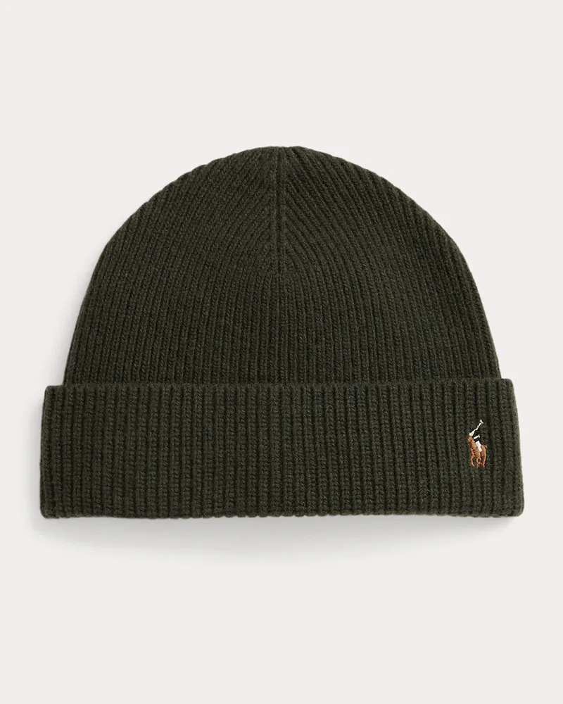 Ralph Lauren Wollmütze mit charakteristischem Pony Green