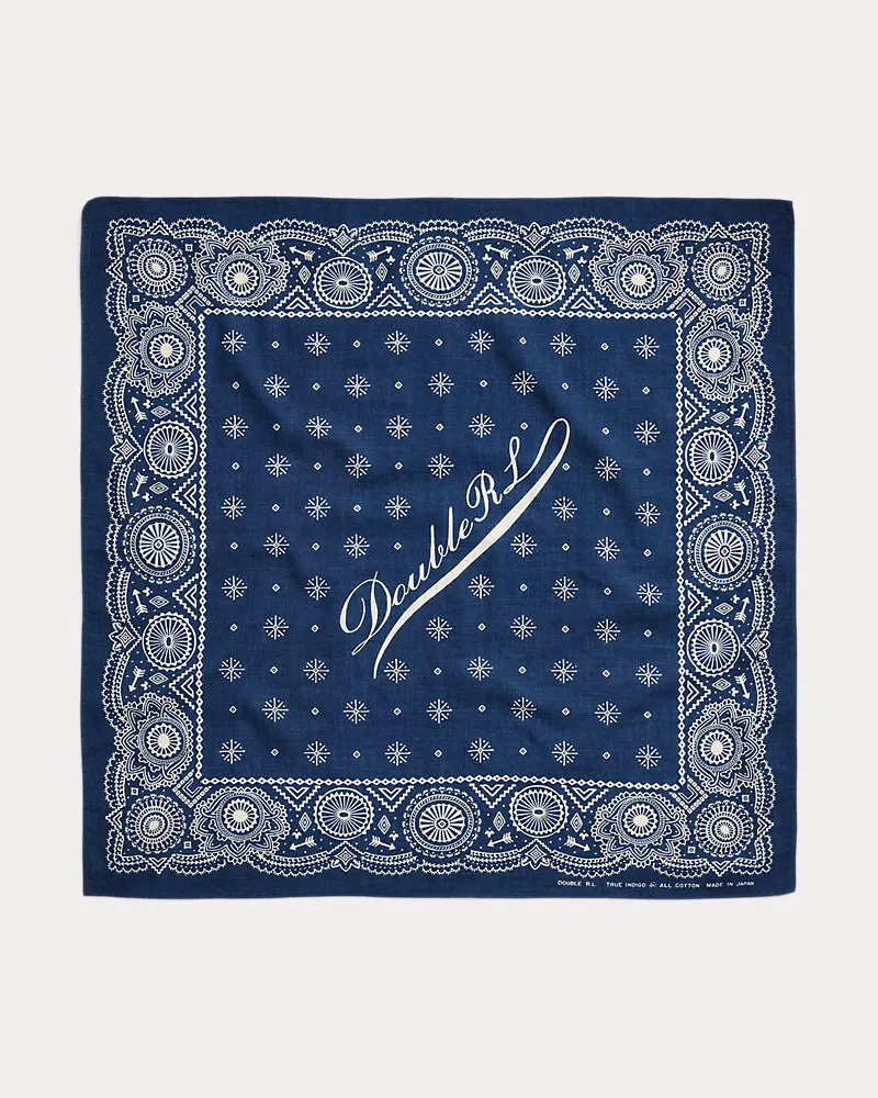 Ralph Lauren Indigo-Baumwollbandana mit Logo Blue