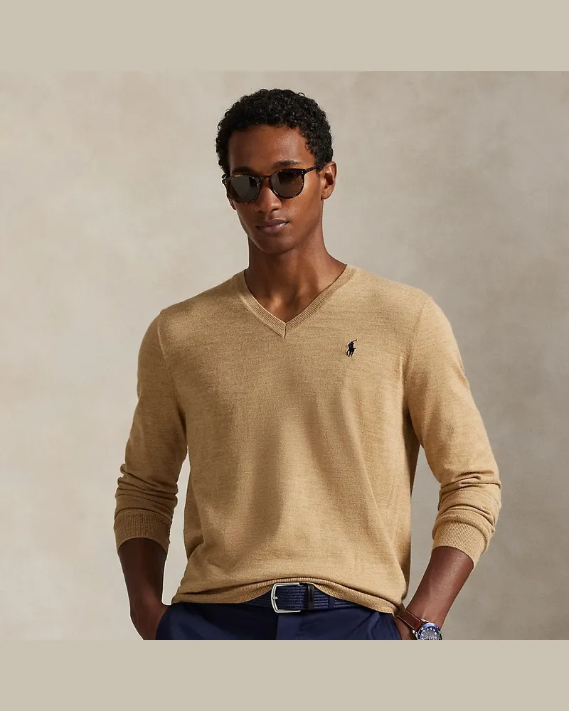 Ralph Lauren Performance-Pullover mit V-Ausschnitt Brown