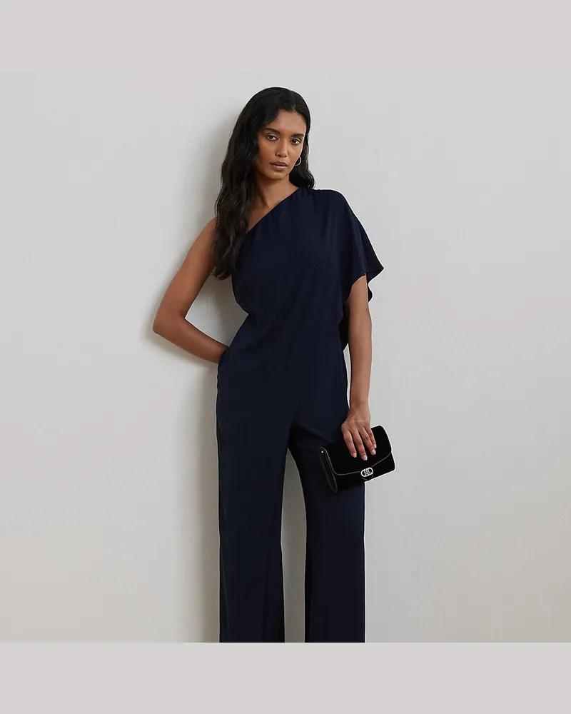 Ralph Lauren Einschultriger Jumpsuit mit Cape Blue