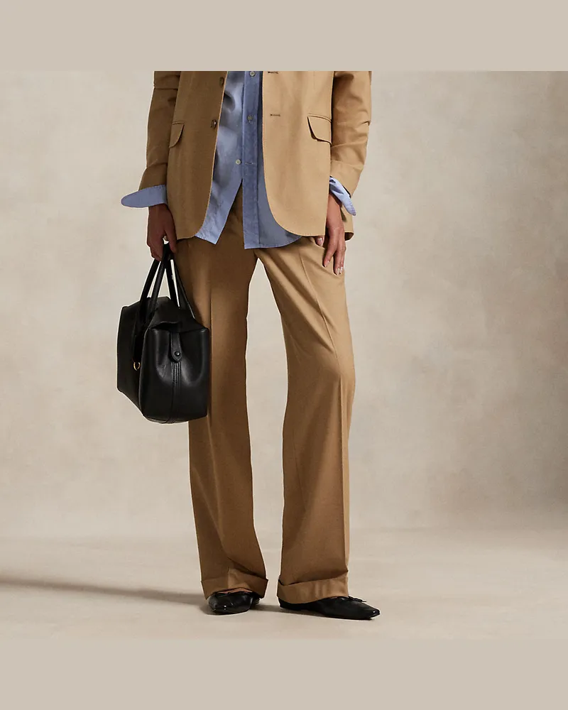 Ralph Lauren Gerade Hose aus Wollmischung Tan