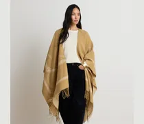 Poncho mit Gürtelmotiv und Fransen
