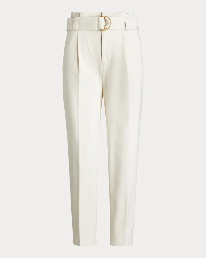Ralph Lauren Ponté-Hose mit Gürtel Cream