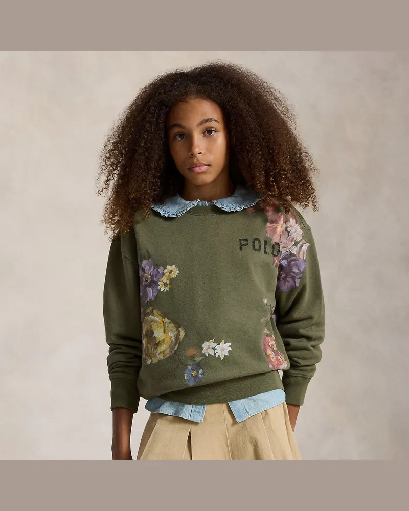 Ralph Lauren Fleece-Sweatshirt mit Blumenmuster Green
