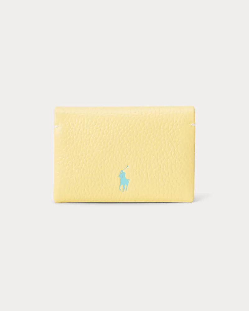 Ralph Lauren Lederkartenetui Polo Play mit Druckknopf Yellow