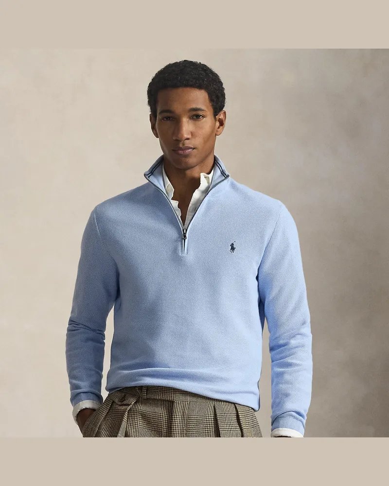 Ralph Lauren Pullover aus Baumwollpiqué Blue