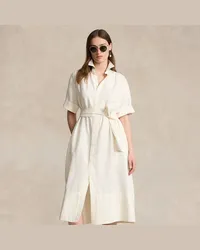 Ralph Lauren Hemdkleid aus Seidenmischung mit Gürtel Cream