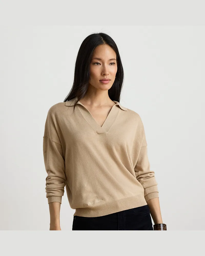 Ralph Lauren Polo-Pullover aus Baumwolle und Modal Tan