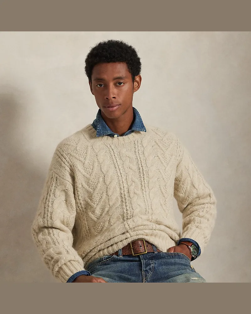Ralph Lauren Aran-Strickpullover Cream