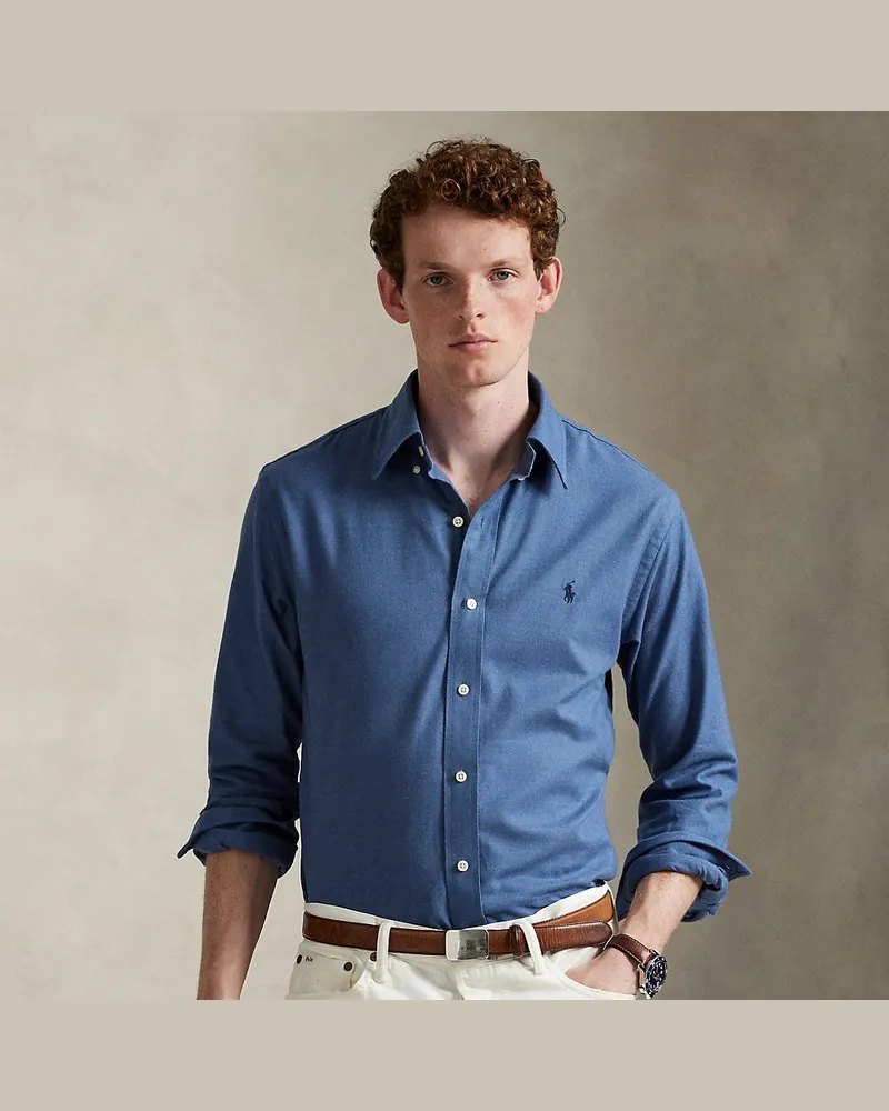 Ralph Lauren Custom-Fit Performance-Hemd aus Twill Blue