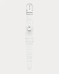 Ralph Lauren Large-Stirrup-Armband, Alligatorleder White