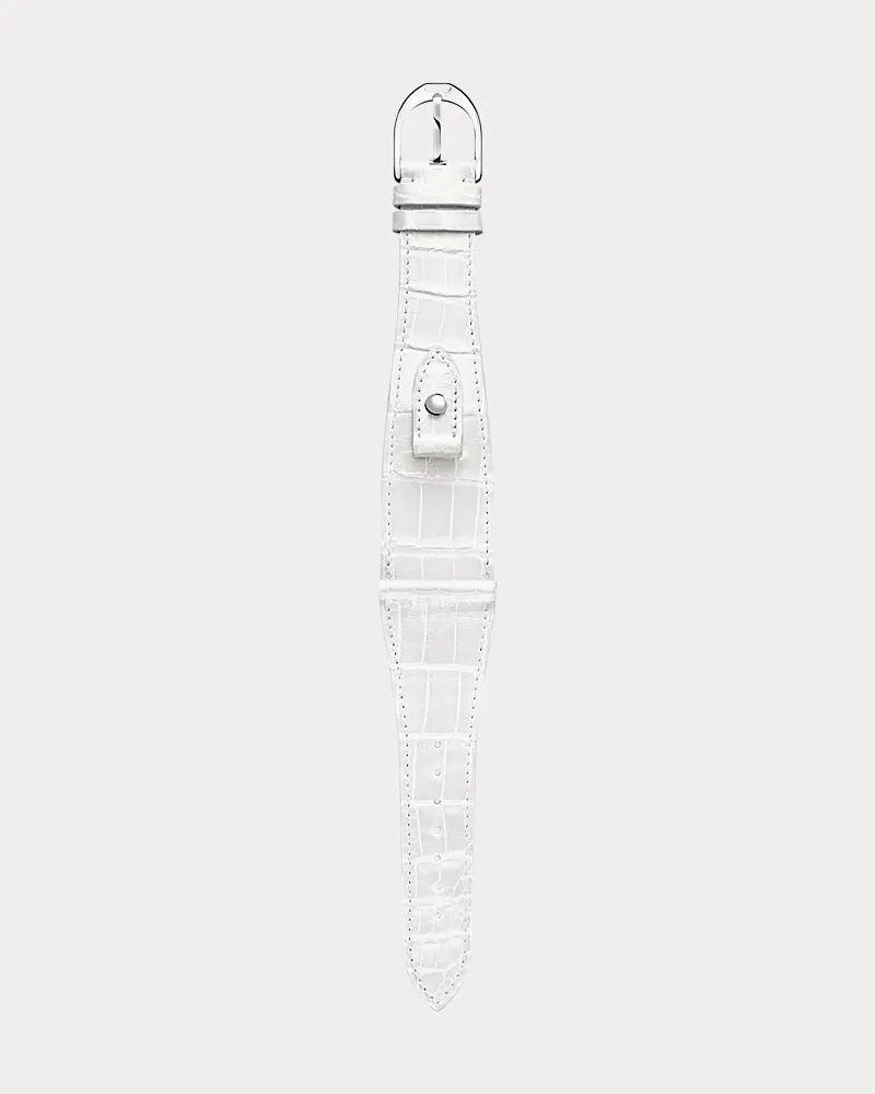 Ralph Lauren Large-Stirrup-Armband, Alligatorleder White