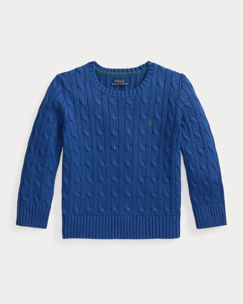 Ralph Lauren Baumwollpullover mit Zopfmuster Blue