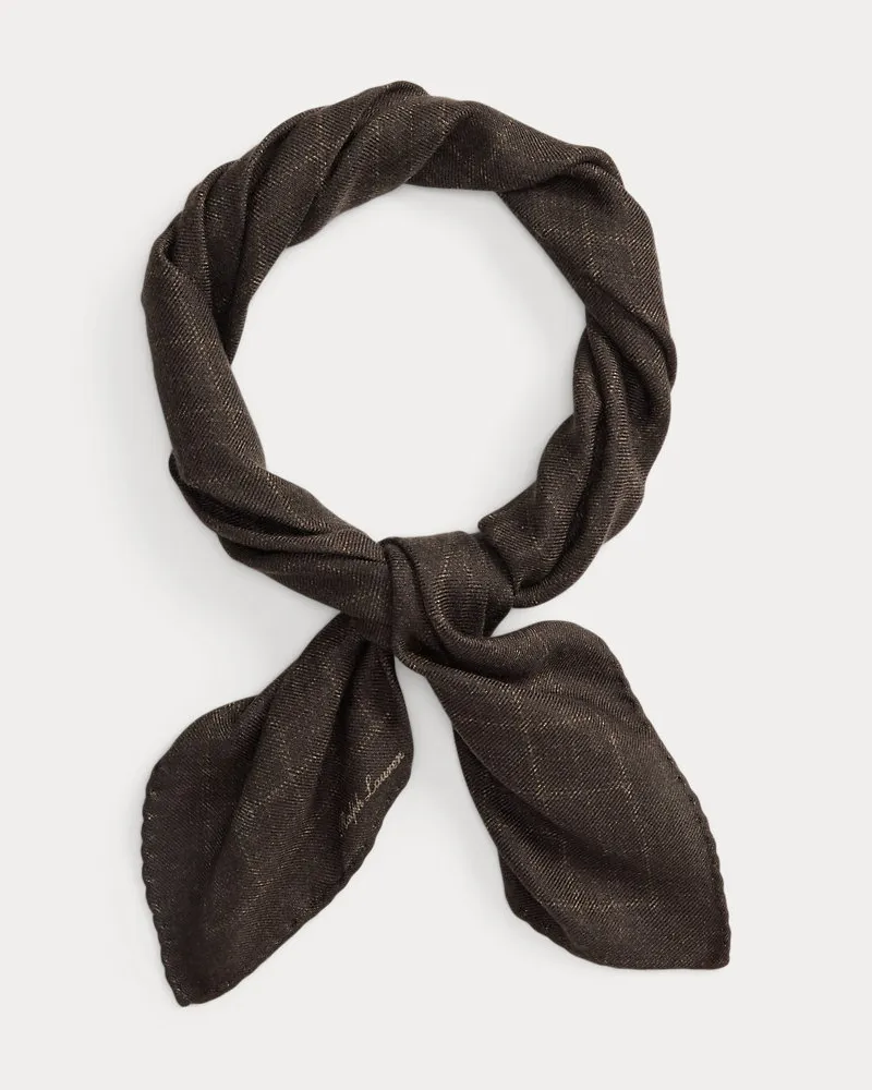Ralph Lauren Kaschmir-Seiden-Halstuch mit Karomuster Brown