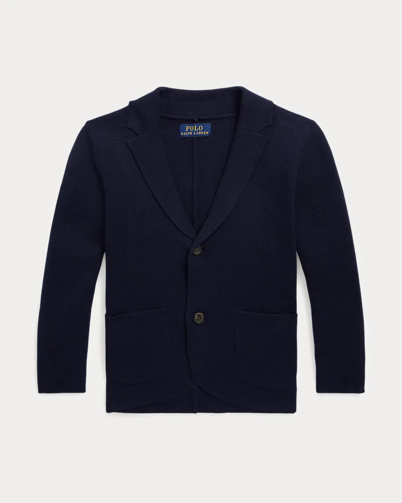 Ralph Lauren Blazer-Strickjacke aus Baumwolle Blue
