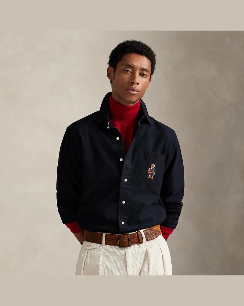 Ralph Lauren Custom-Fit Oxfordhemd mit Polo Bear Black