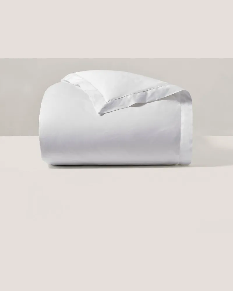 Ralph Lauren Home Bettbezug aus Baumwollatlas mit Bordüre White