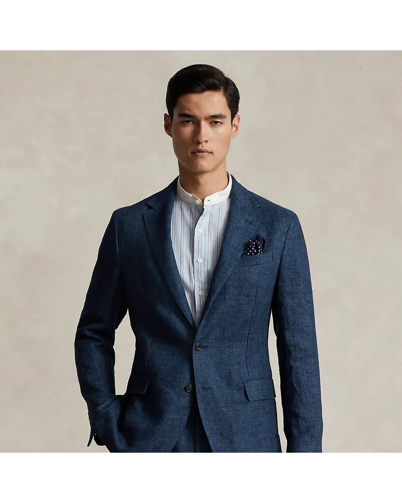 Ralph Lauren Tailored-Fit Leinen-Anzugjacke Polo Soft Blue