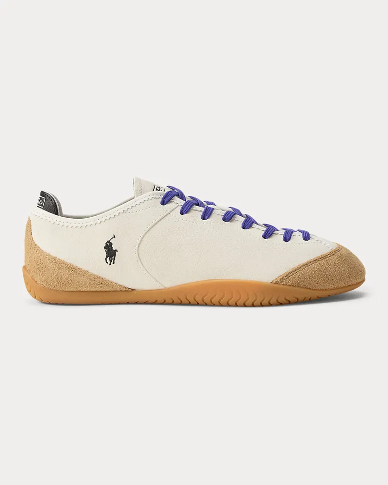 Ralph Lauren Low-Top-Sneaker mit Wildlederbahnen White