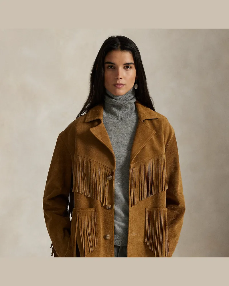Ralph Lauren Western-Lederjacke mit Fransenbesatz Brown