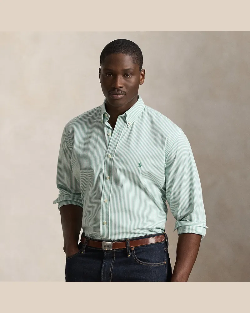 Ralph Lauren Große Größen - Gestreiftes Stretch-Popelinehemd Green